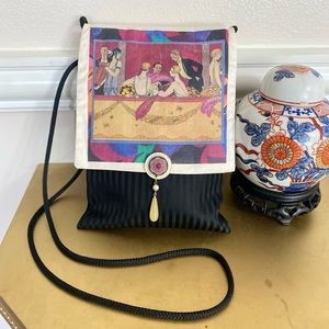 Vintage Silk Hand painted Purse